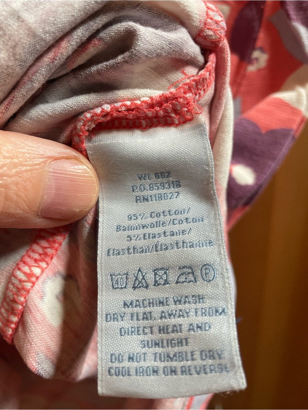 Boden red and Purple Floral V-Neck Tunic, US12 - Picture 3 of 4